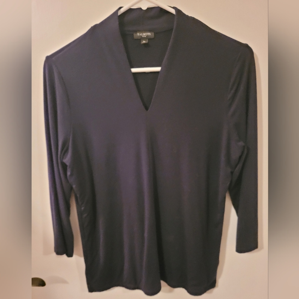 Talbots Classic Black V-Neck Top